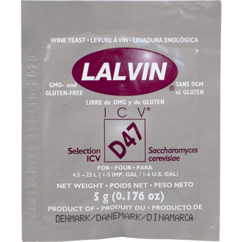 D47 Lalvin Active Freeze Dry Wine Yeast 5g Homebrew in Paradise